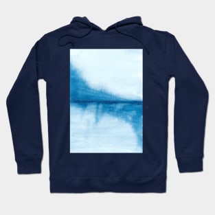 blue landscape abstract watercolor painting Hoodie